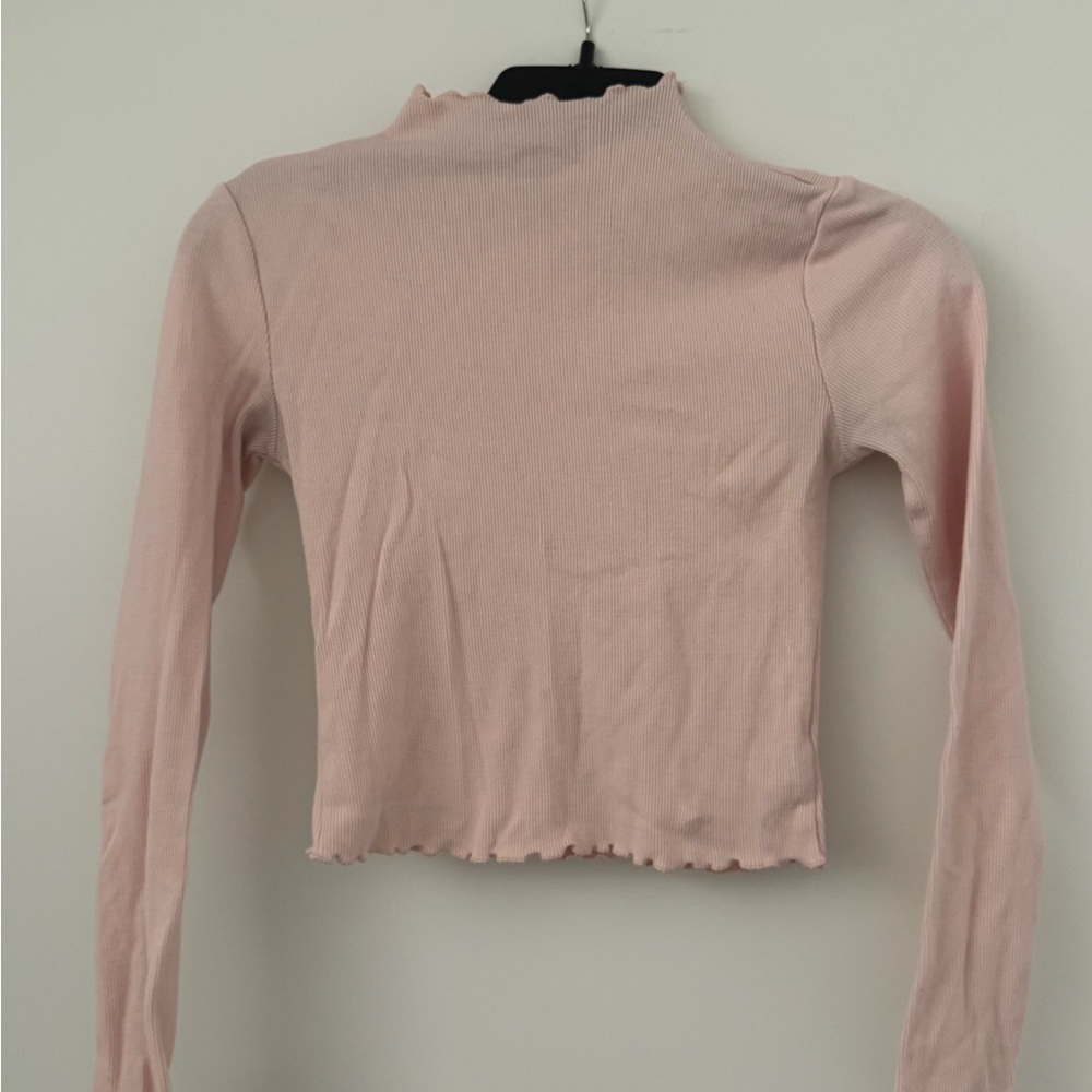 Pink Long Sleeve Women's Mock Neck